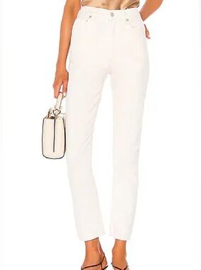 AGOLDE x Revolve Remy High Rise Straight Jeans in Paper Natural White Size 27